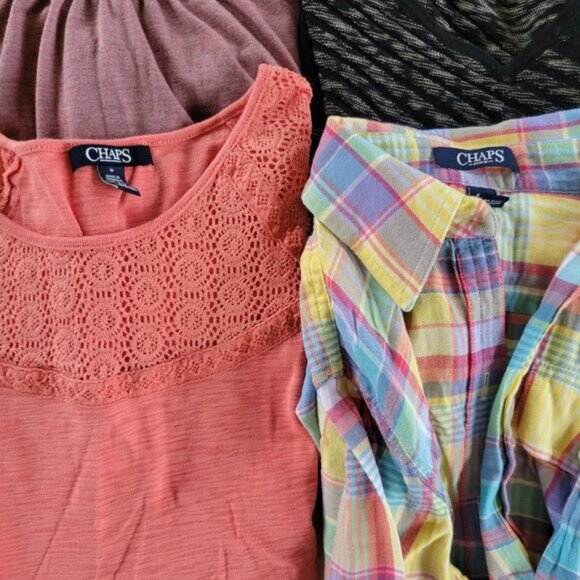 Women's Medium Tops LOT of 4 Chaps Buchman Knox Rose Gently used bundle - Picture 4 of 16